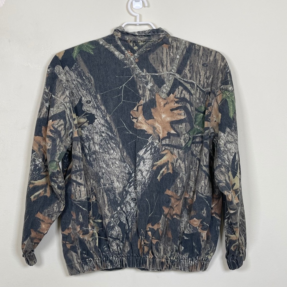 No Trace Mossy Oak Camo Full Zip Jacket Mens L Green Brown Hunting Utility - Picture 7 of 10